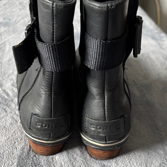 Sorel Black Leather slimboot boots 8.5 - Picture 9 of 11